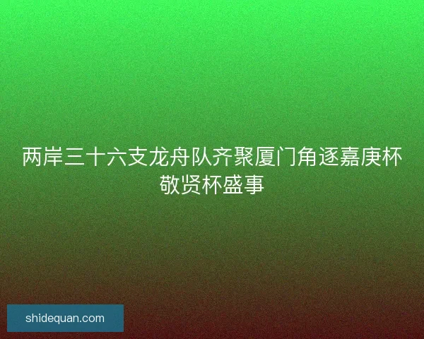 两岸三十六支龙舟队齐聚厦门角逐嘉庚杯敬贤杯盛事